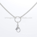 1.5mm 18"+2" vintage high quality pendant necklace, stainless steel curved rectangle box chain